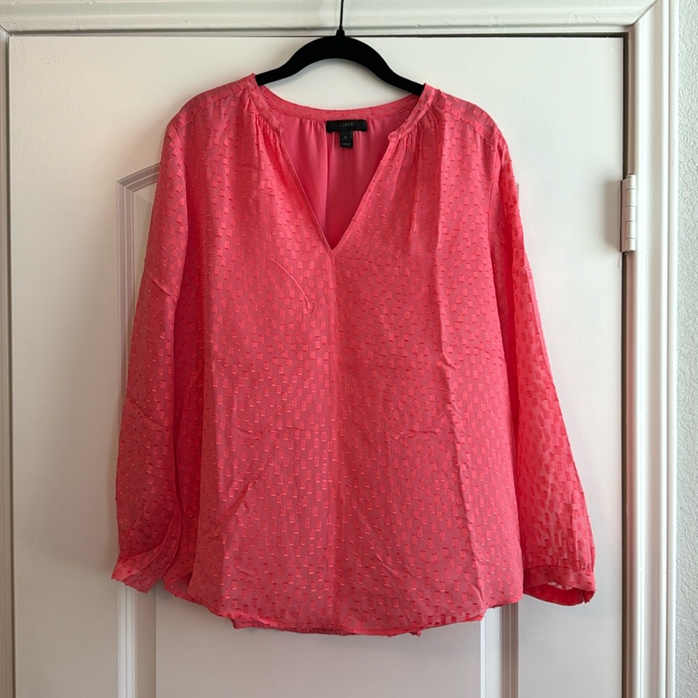 J Crew Clip Dot Blouse